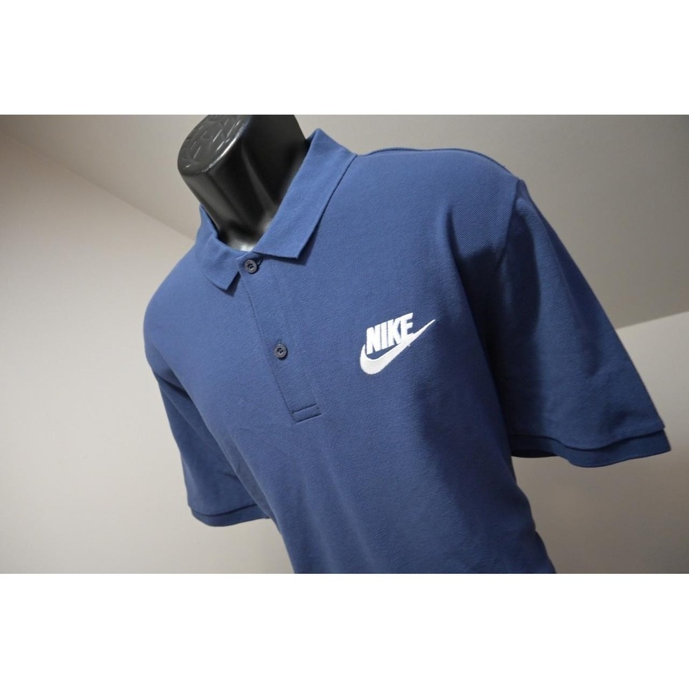 Nike Polo Dark Blue Cotton Performance Short Sleeve Casual Mens Size XL